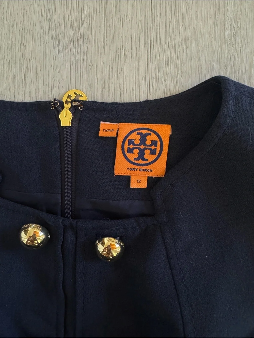 Tory Burch Sleeveless Button-Front Sailor Dress